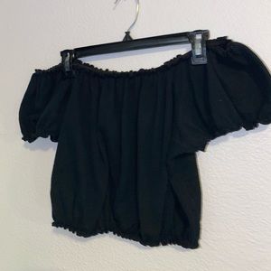 black off the shoulder tee